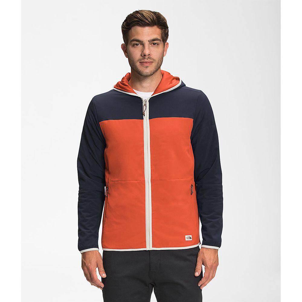 The North Face Mountain Full Zip Hoodie Ανδρικα Μπουφάν Fleece - Σκουρο Μπλε / Ασπρα (VUTG32160)